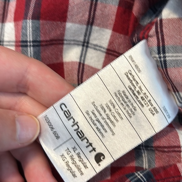 Carhartt men’s red plaid short sleeve button down shirt size XL - Picture 9 of 9
